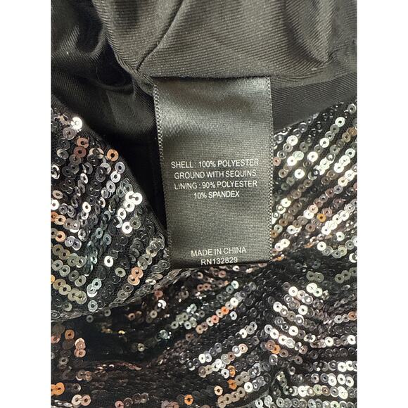 Revolve X Michael Costello Leanne sequin mini dress size S silver black - Picture 11 of 11